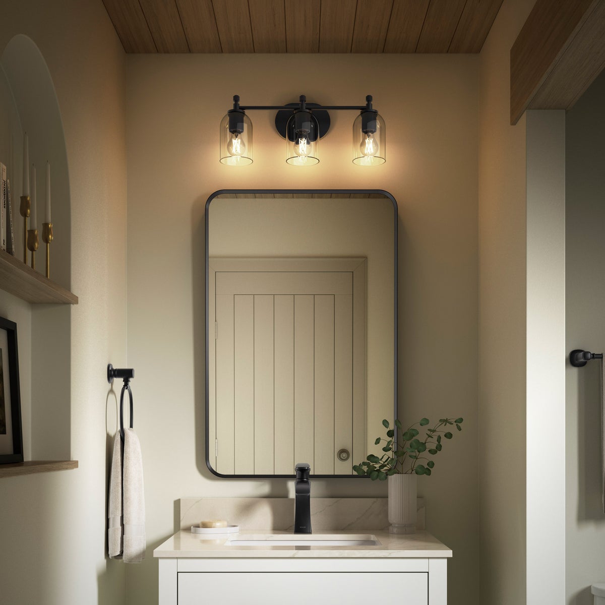 Kohler Orime Three-Light Wall Sconce, Matte Black