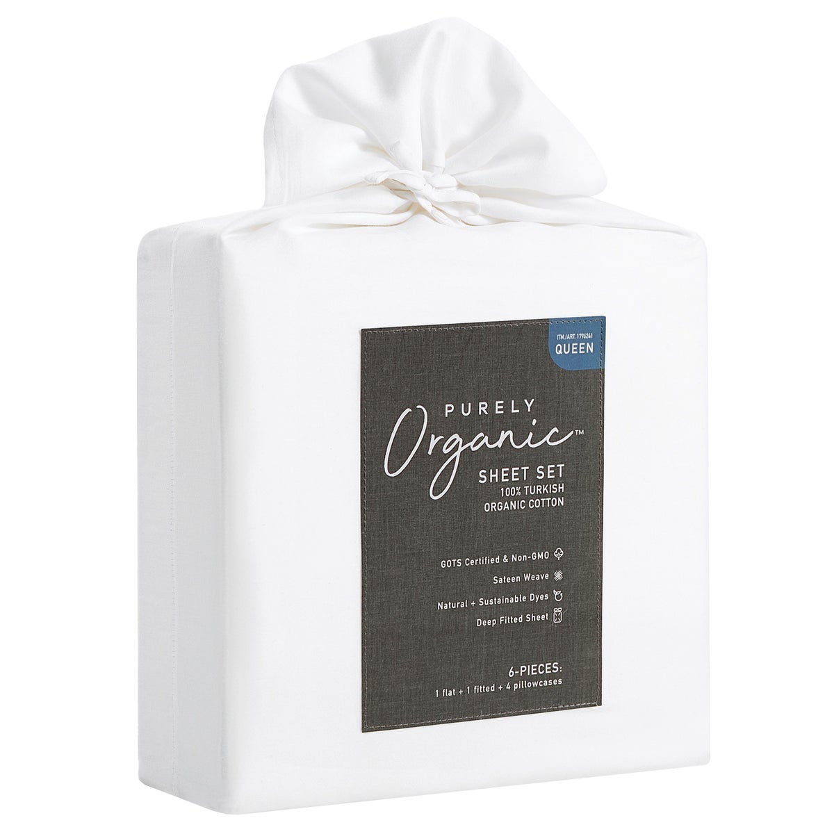 NEW - Purely Organic 300 Thread Count 6-piece 100% Turkish Organic Cotton Sheet Set