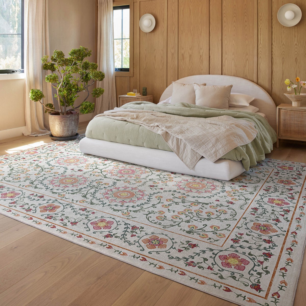 Ruggable Flatwoven Washable Suzani Rug, 8’ x 10’