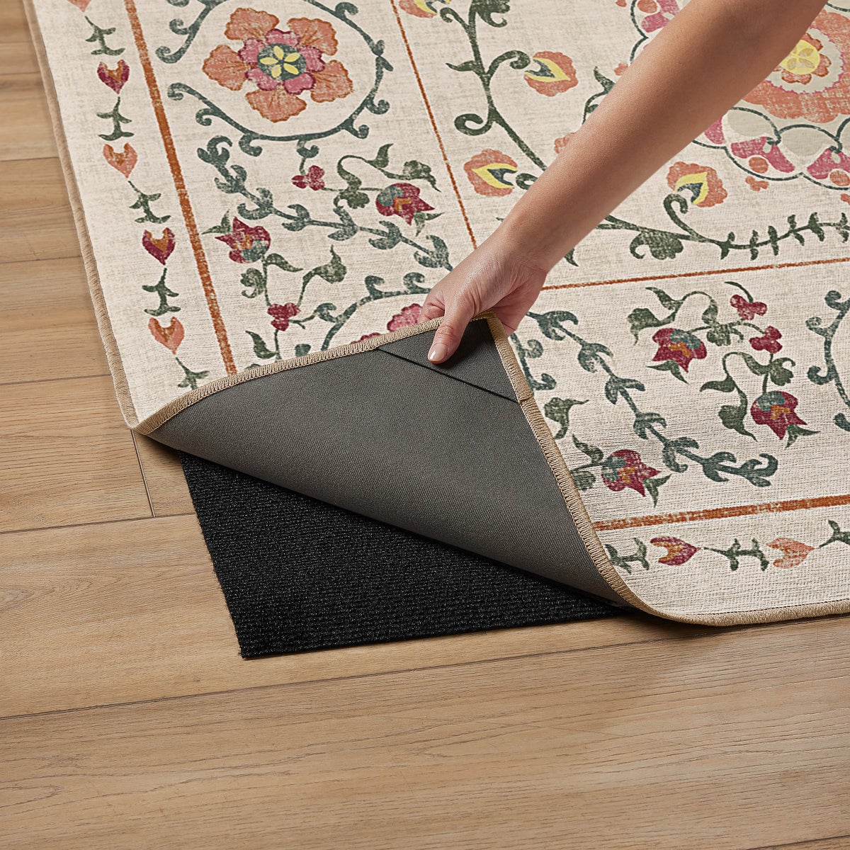 Ruggable Flatwoven Washable Suzani Rug, 8’ x 10’