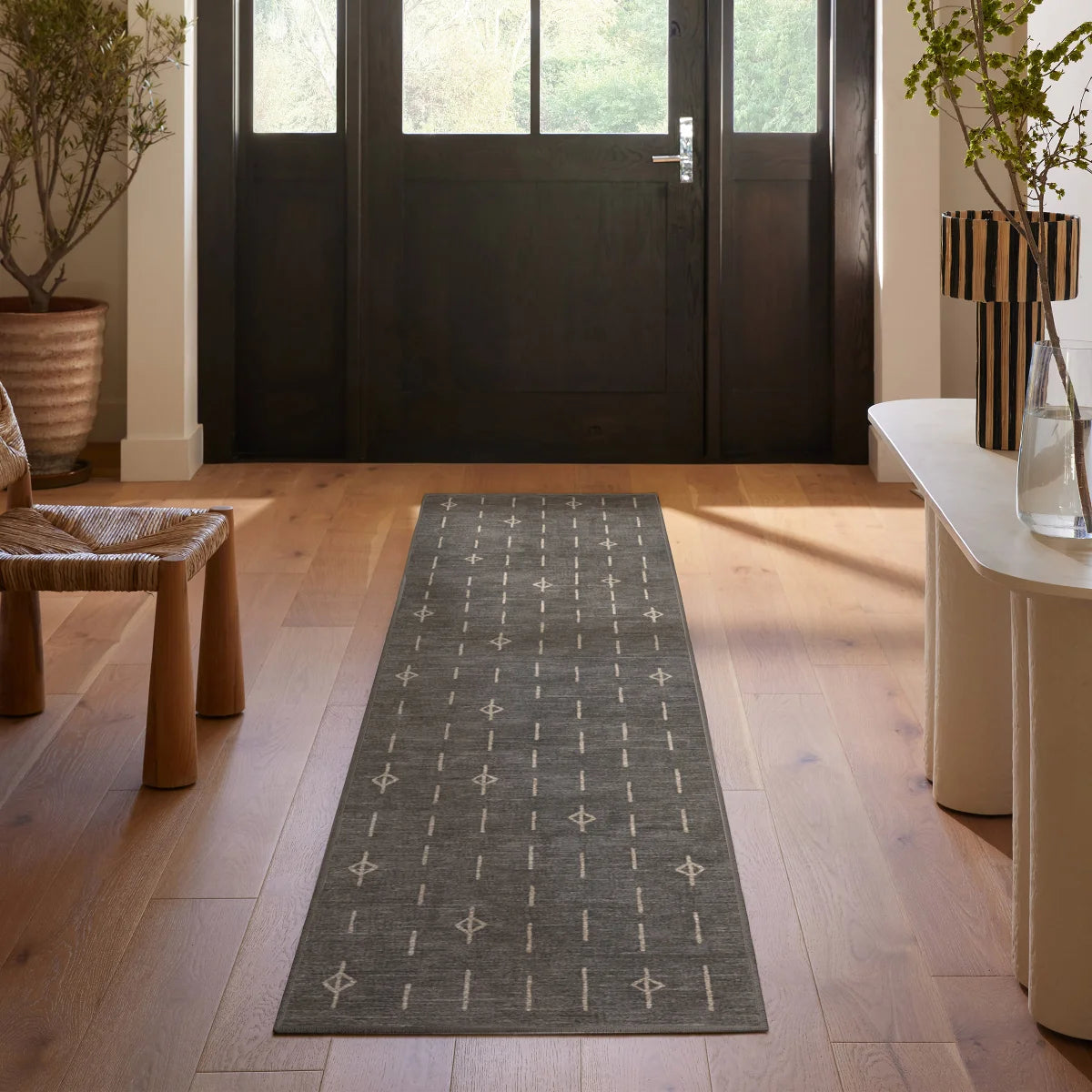 Ruggable 3'x7' Grey Flatwoven Washable Alina Runner Rug - Retail $119