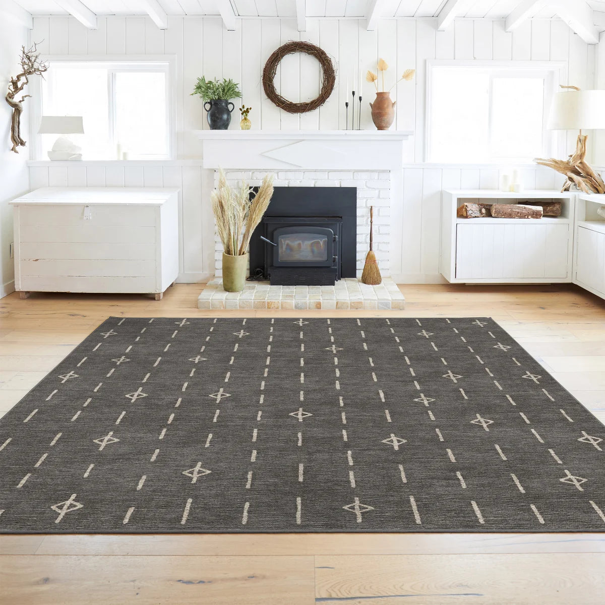 NEW - Ruggable Dark Grey 8'x10'  Flatwoven Washable Alina Rug - Retail $329