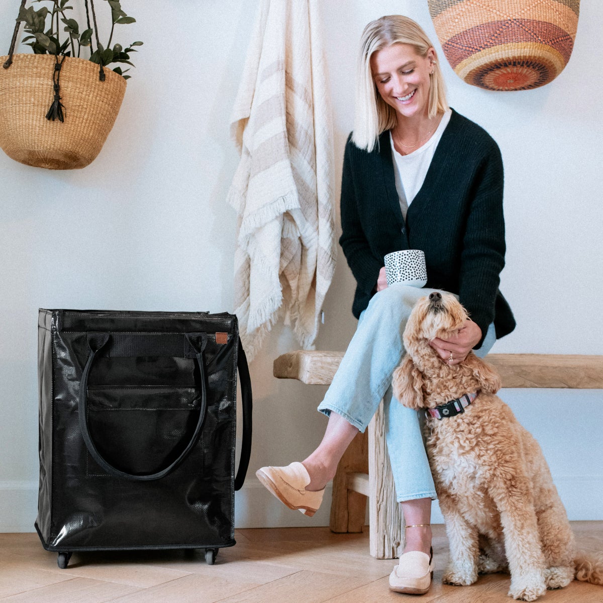 CleverMade Foldable Tote Bag on Wheels