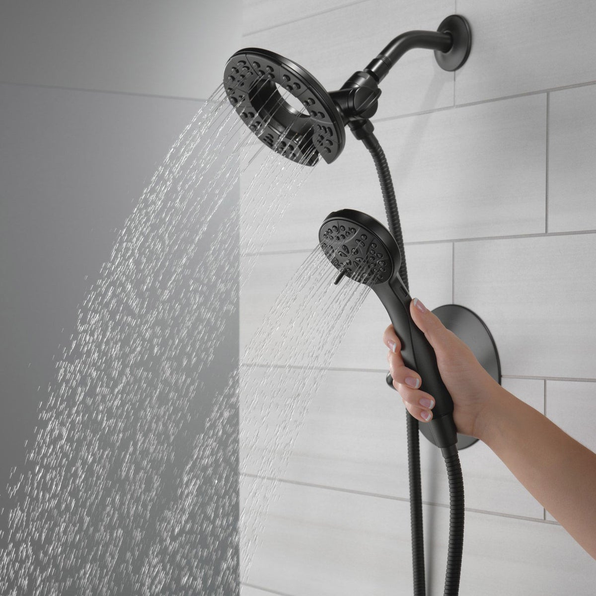 NEW - Delta Arvo Widespread Faucet with Shower Trim & In2ition Showerhead