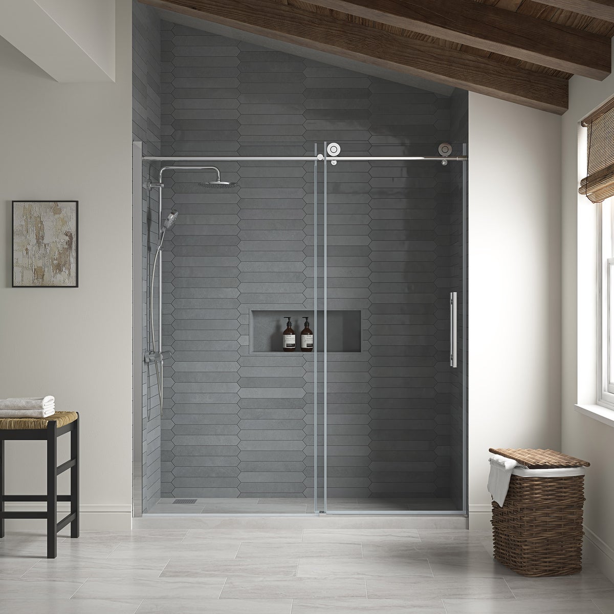 NEW - OVE Decors Renfrew Frameless Soft-close Sliding Shower Door