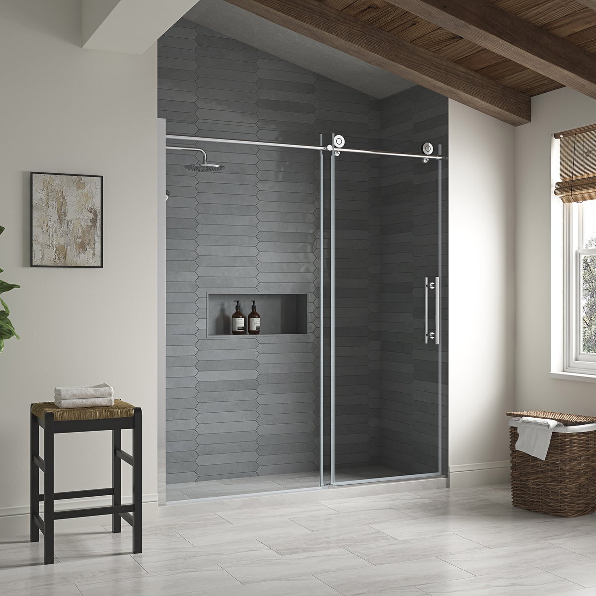 NEW - OVE Decors Renfrew Frameless Soft-close Sliding Shower Door