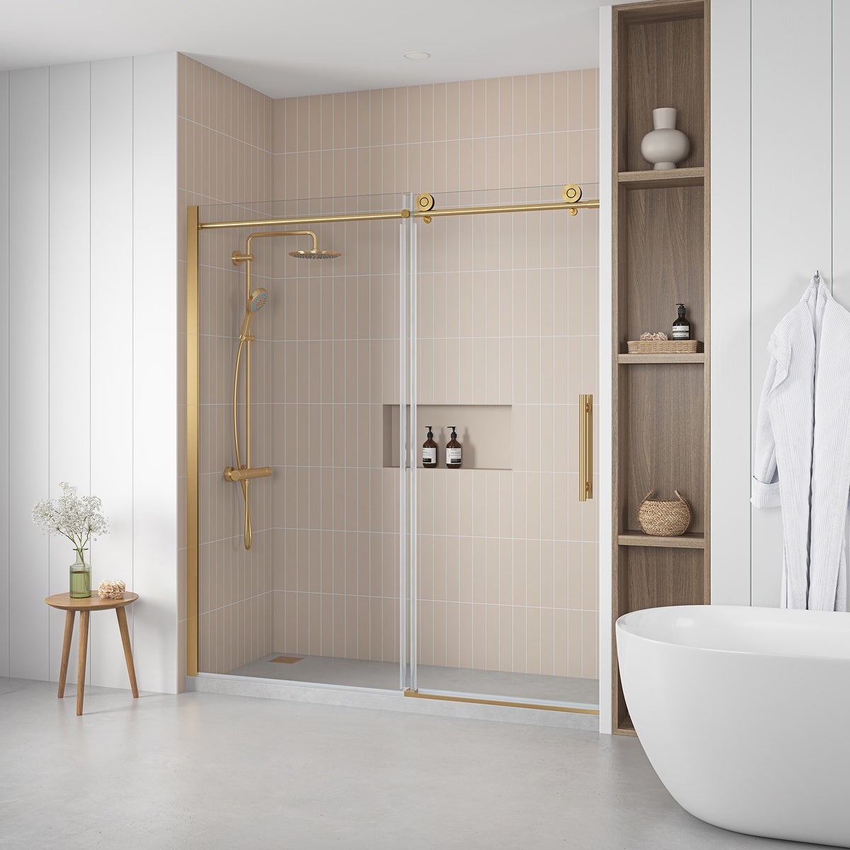 NEW - OVE Decors Renfrew Frameless Soft-close Sliding Shower Door