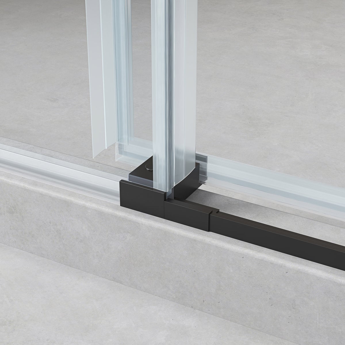 OVE Decors 60" Matte Black Renfrew Frameless Soft-close Sliding Shower Door