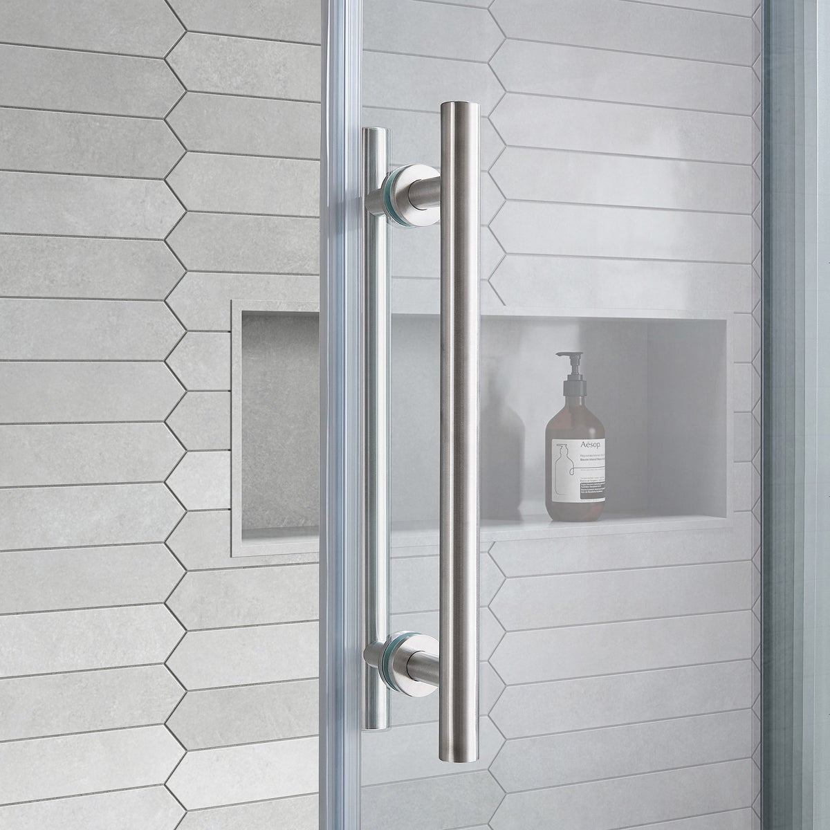OVE Decors Renfrew Frameless Soft-close Sliding Shower Door - Satin nickel