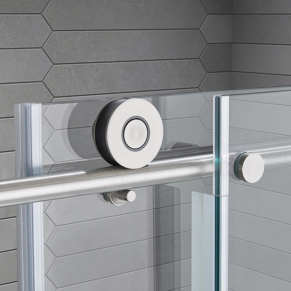 OVE Decors Renfrew Frameless Soft-close Sliding Shower Door - Satin nickel
