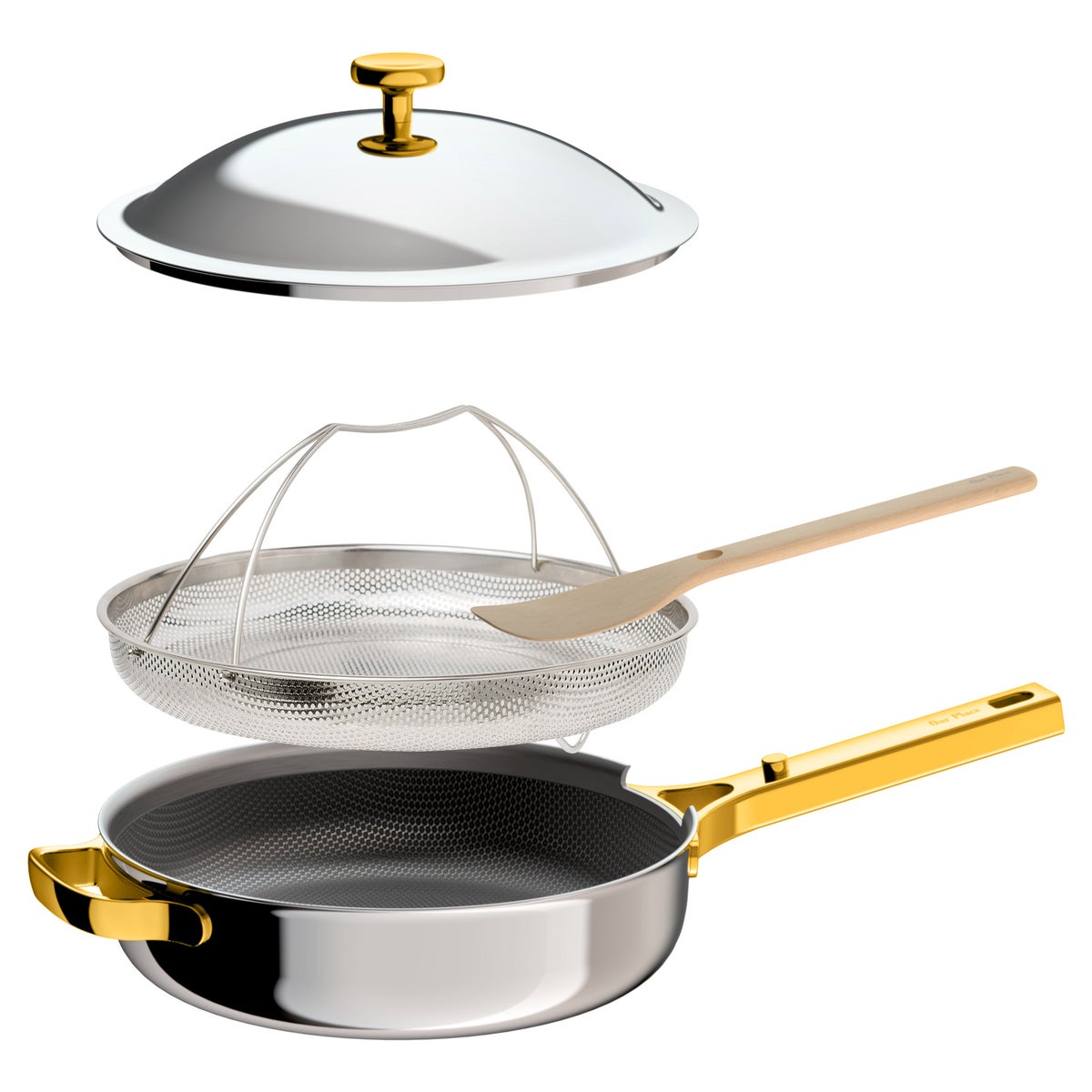 Our Place 4-piece Titanium 10.5" Always Pan Pro with Steamer - Retail $150