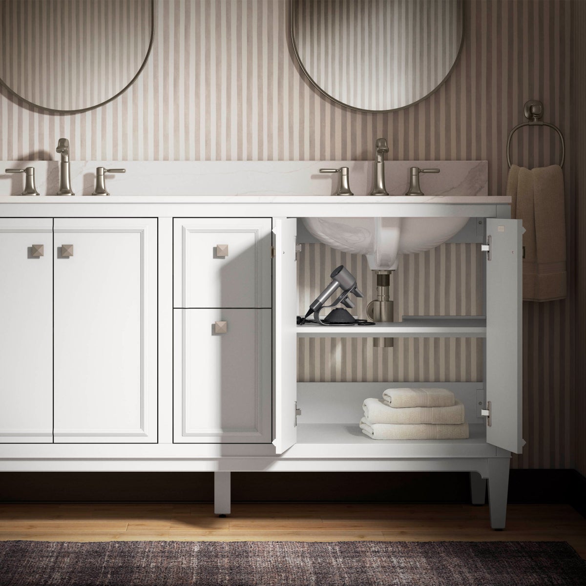 NEW - Kohler Clave 60" Bathroom Vanity Cabinet with Sink and Quartz Top