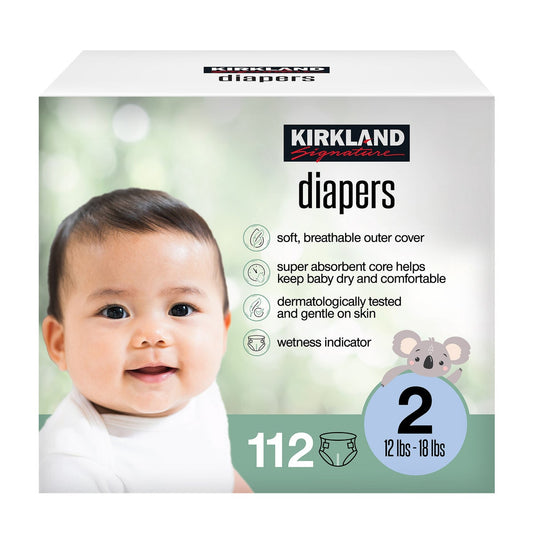 NEW - Kirkland Signature Diaper Size 2, 112-count