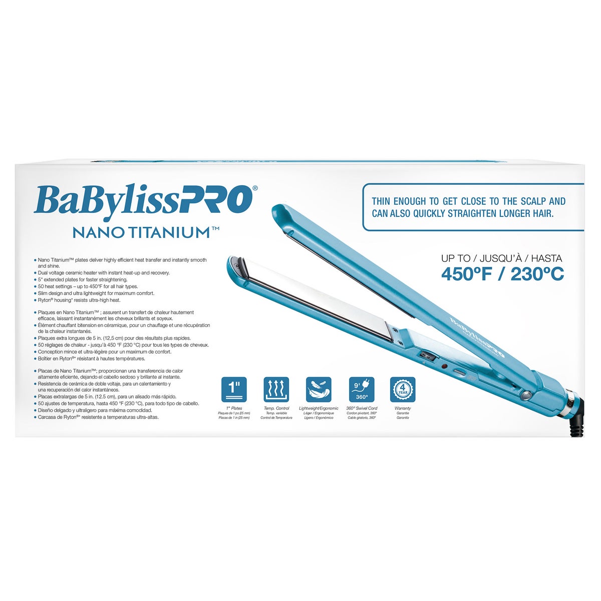 BaBylissPRO Nano Titanium 1” Ultra-Thin Straightener
