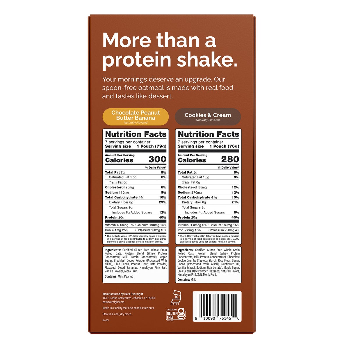 Oats Overnight Variety Pack, 20g Protein Shake, Cookies & Cream & Chocolate Peanut Butter Banana  (14-pack + BlenderBottle)