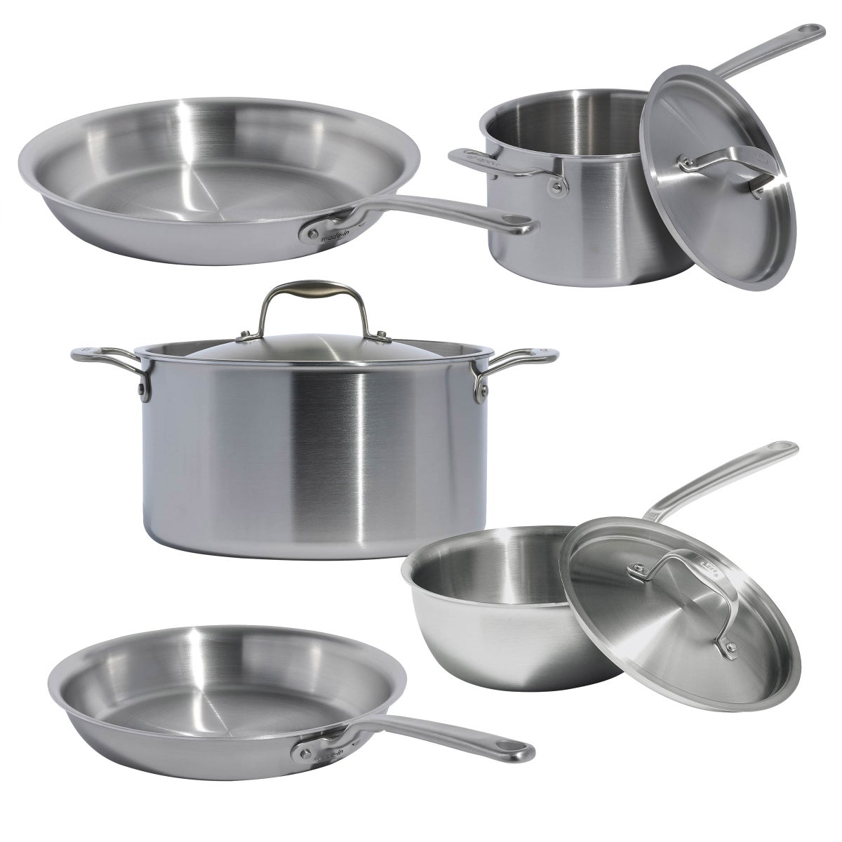 MADE IN 5-ply Stainless Steel 8-piece Cookware Set