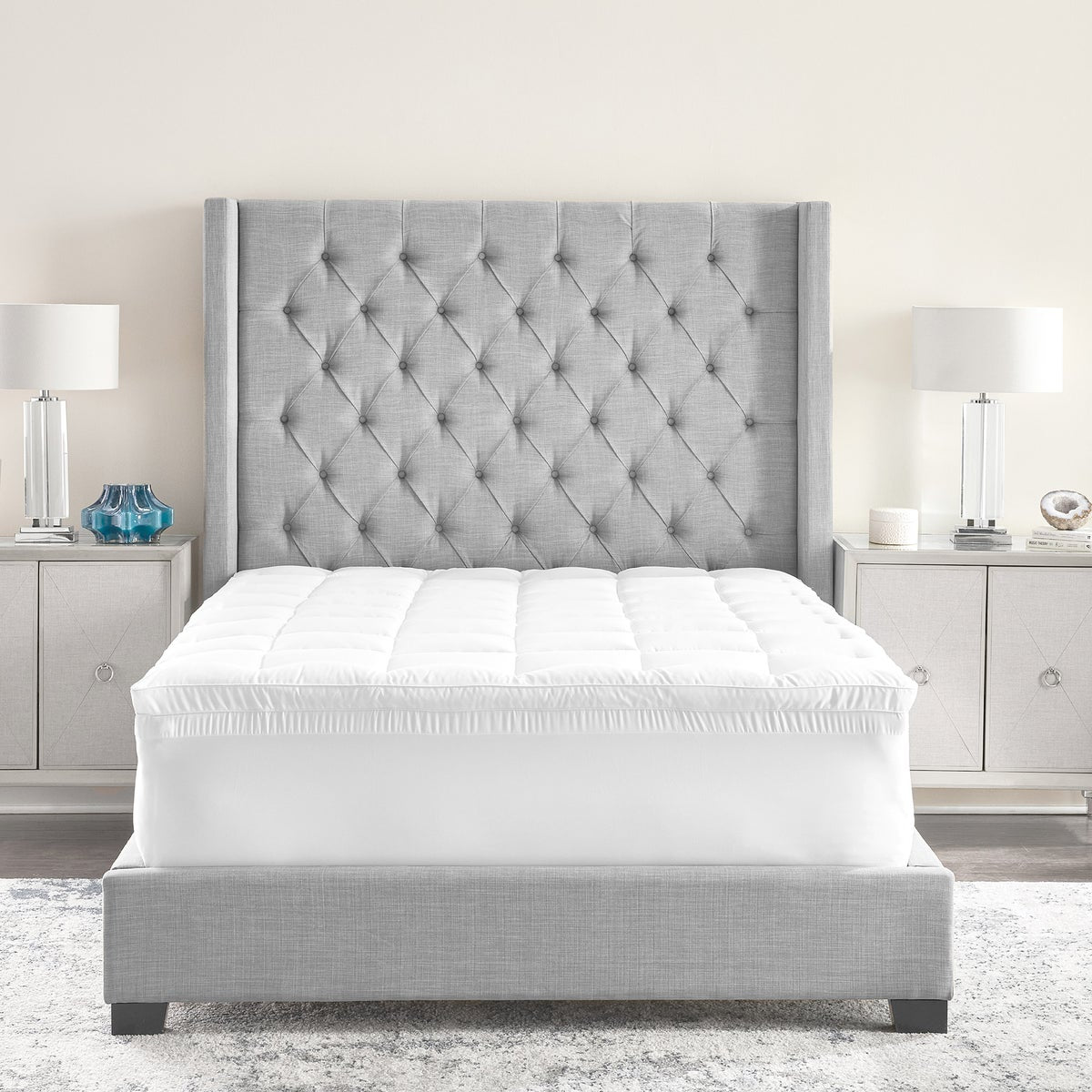 Bodipedic 4" Hybrid Memory Foam and Fiber Mattress Topper- QUEEN