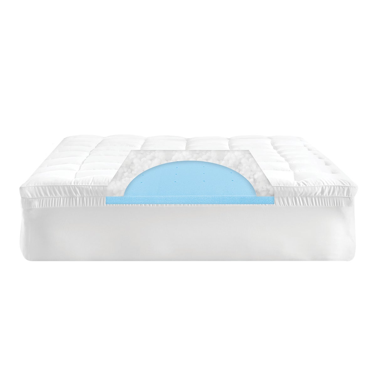 Bodipedic 4" Hybrid Memory Foam and Fiber Mattress Topper- QUEEN