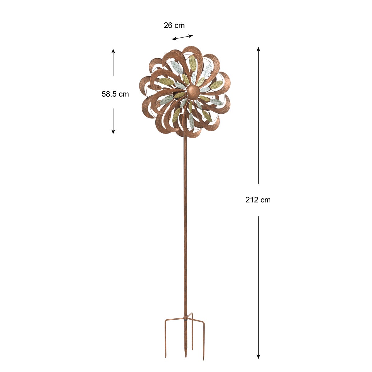 Tri-metallic Wind Spinner