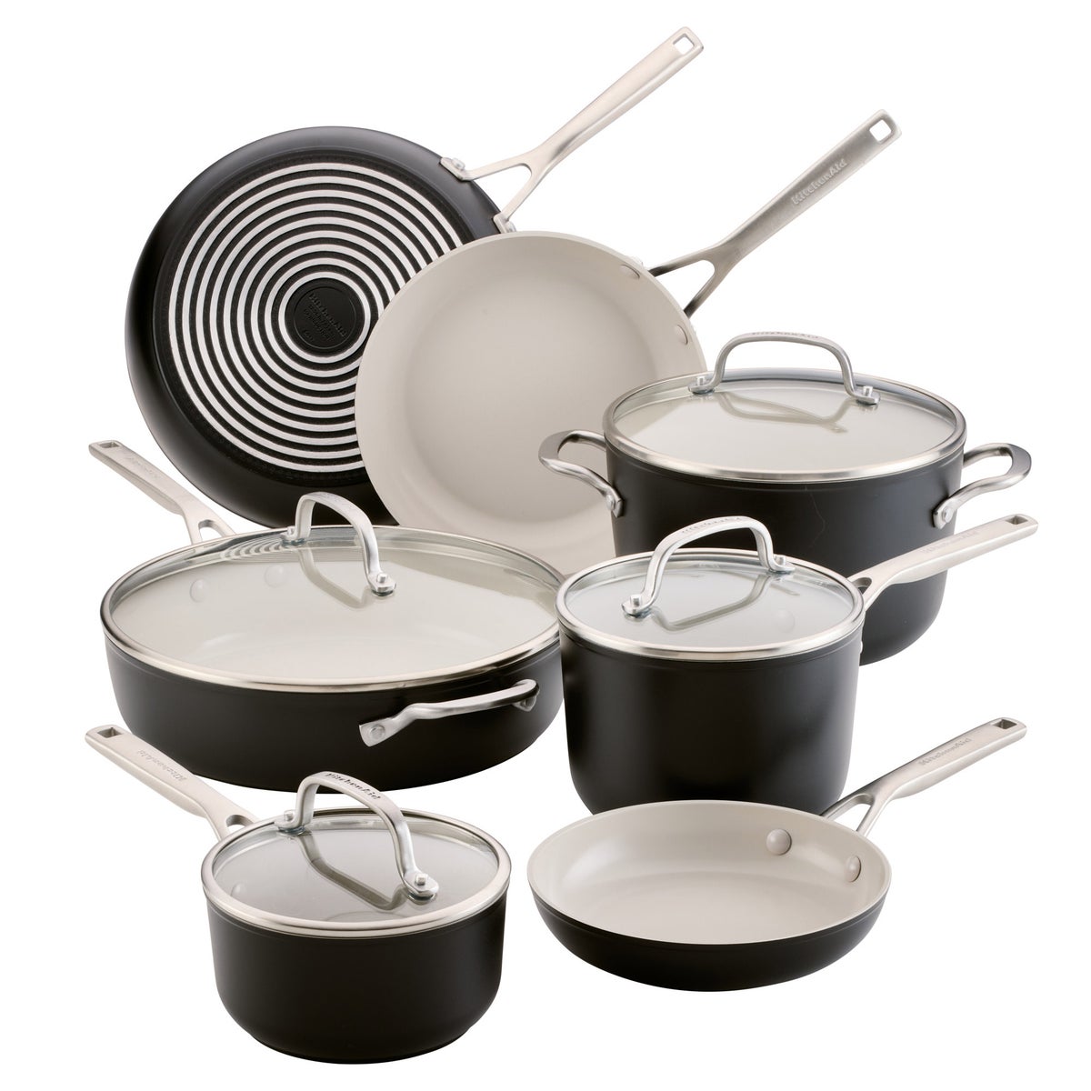 KitchenAid Hard-Anodized Ceramic Induction Cookware Set, 11-piece