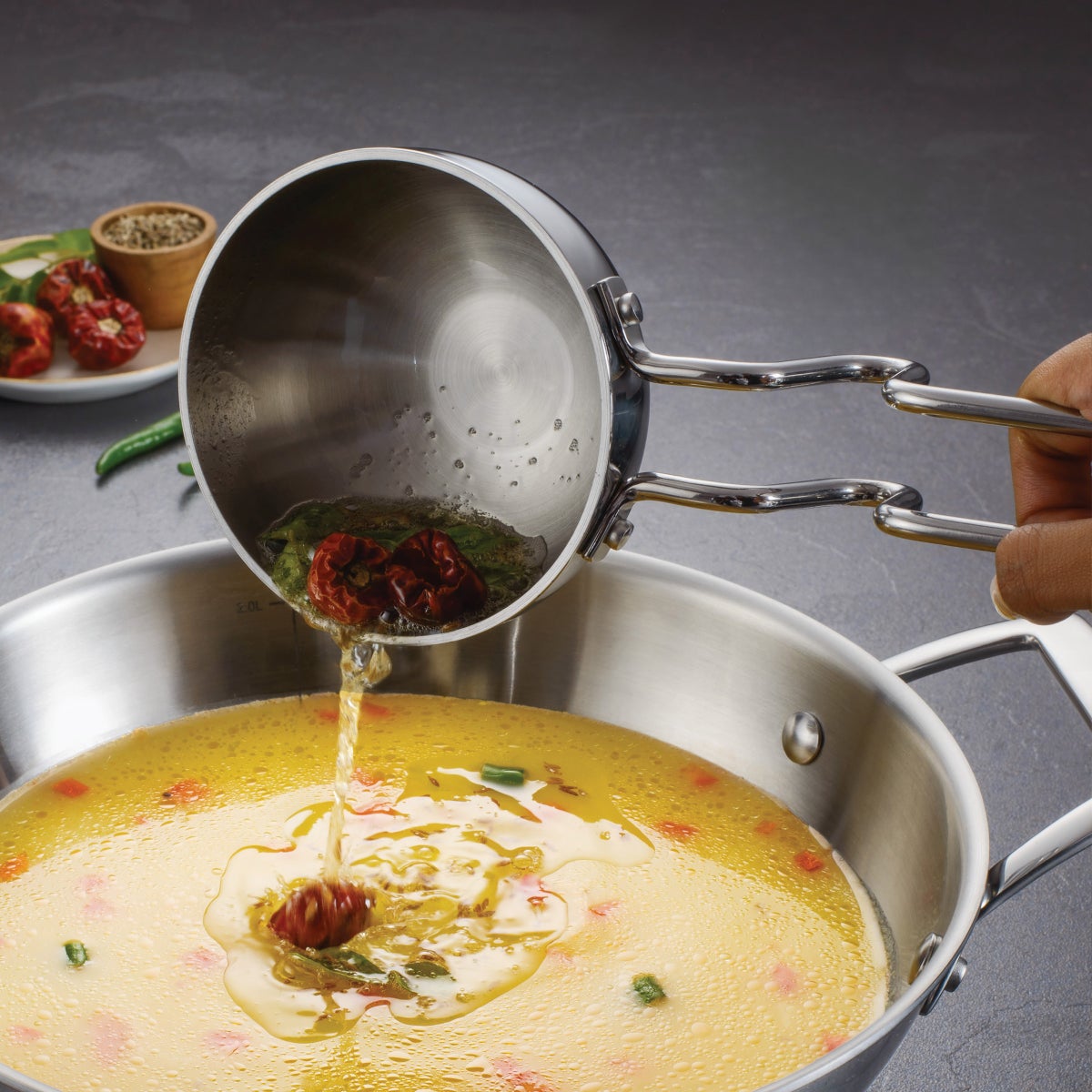 NEW - Tramontina 6.5 Qt Covered Casserole, 12-inch Dosa Tawa & Tadka Set