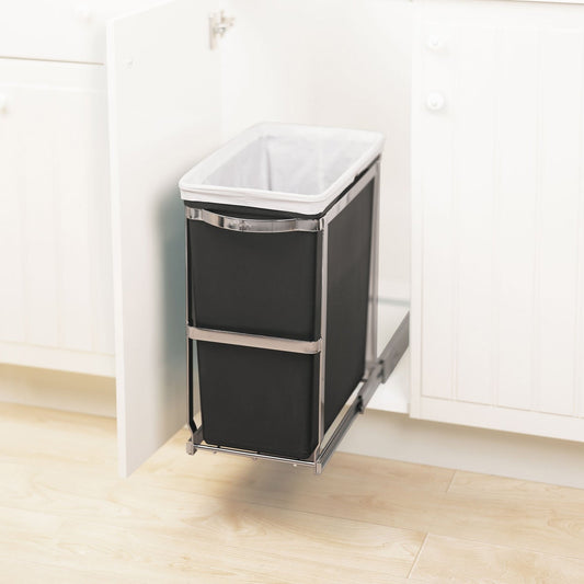 simplehuman 30L Under Counter Pull-out Can and 40-pack Custom-fit Liners - Retail $80