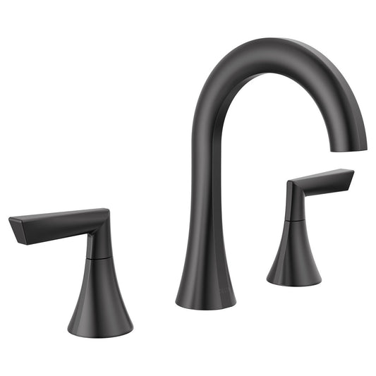 NEW - Delta Rinna Matte Black Two Handle Widespread Bathroom Faucet
