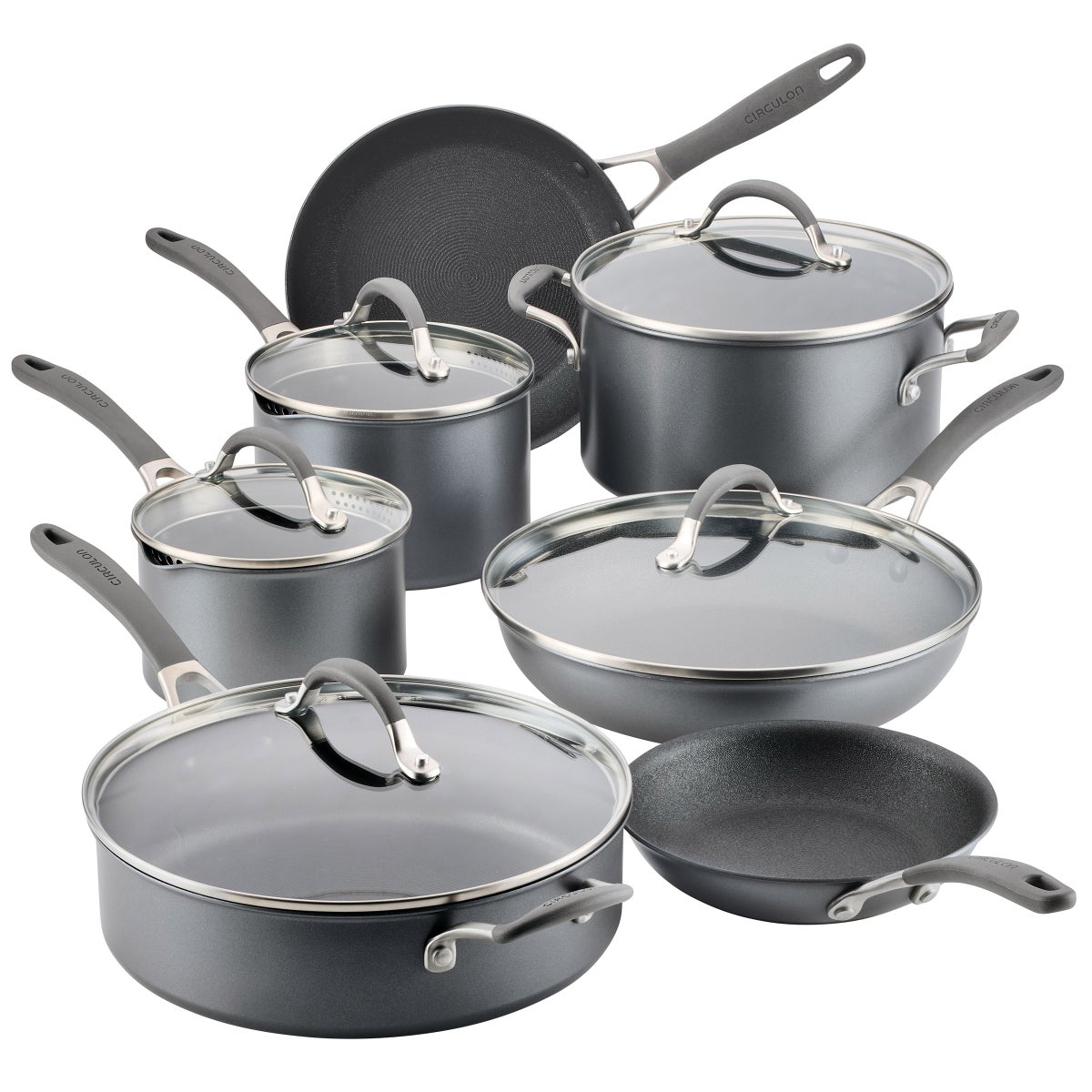 Circulon A1 Series with ScratchDefense Cookware Set, 12 Piece, Graphite - Retail $250