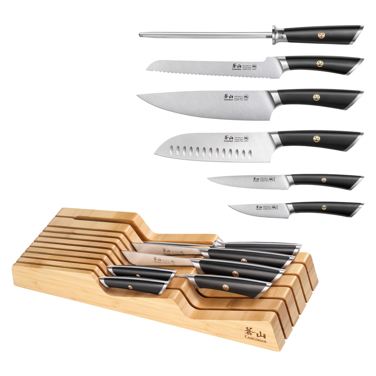 Cangshan Elbert Series German Steel 7-piece Knife In-drawer Set