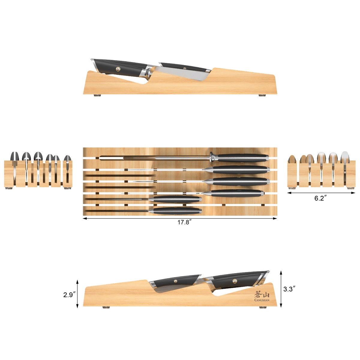 Cangshan Elbert Series German Steel 7-piece Knife In-drawer Set