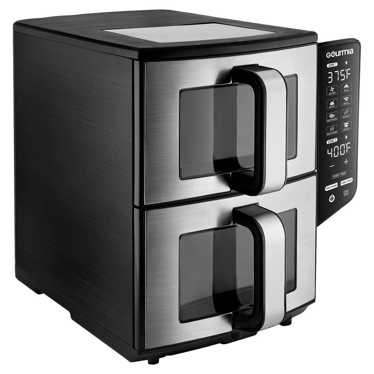 Gourmia 11-QT. Dual Basket Air Fryer with Smart Finish & 4-Layer Cooking