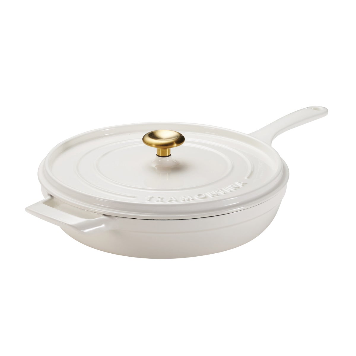 Tramontina 12" Enameled Cast Iron Skillet with Lid - Retail $60