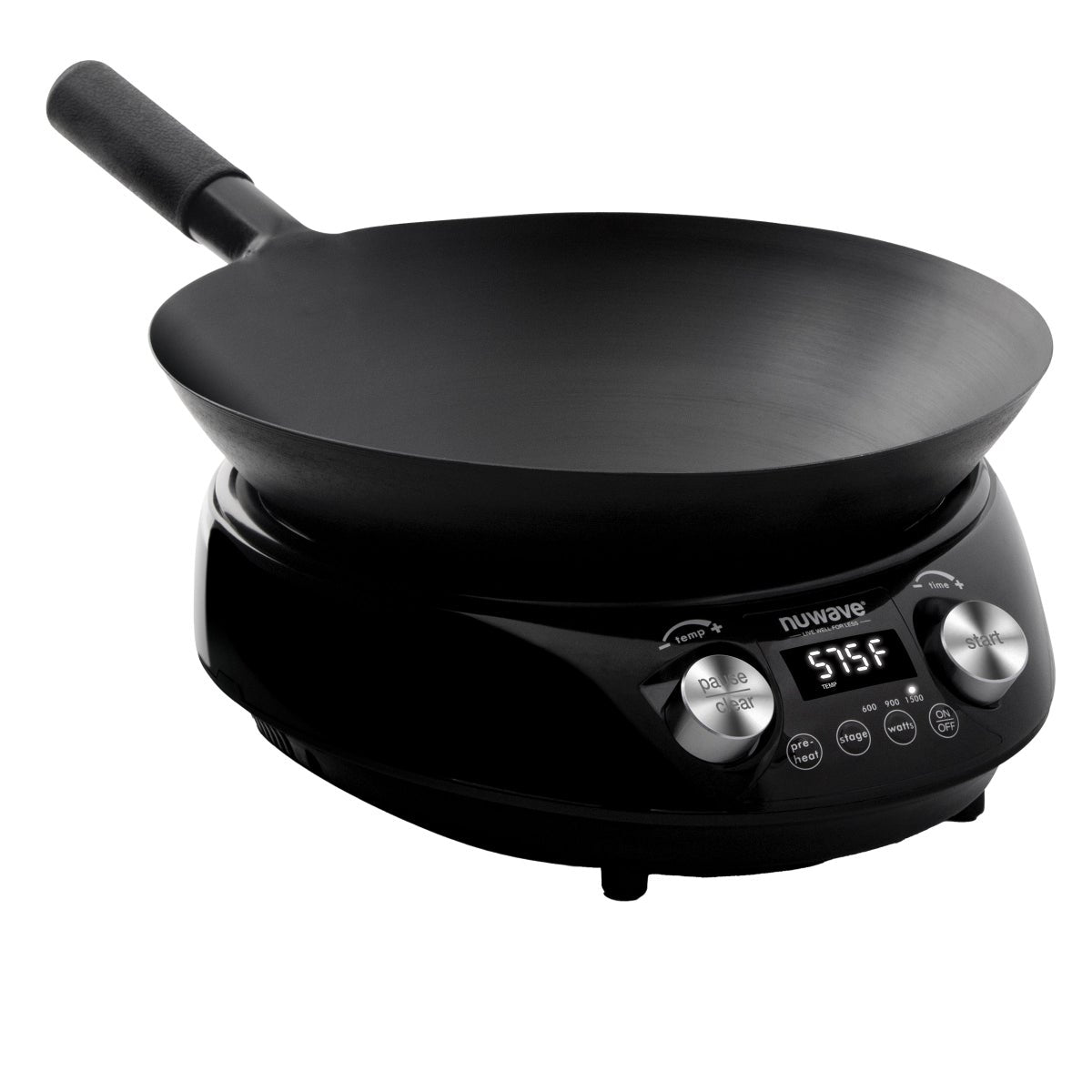 Nuwave Induction Hot Wok with 14" Carbon Steel Wok, Glass Lid & Stand