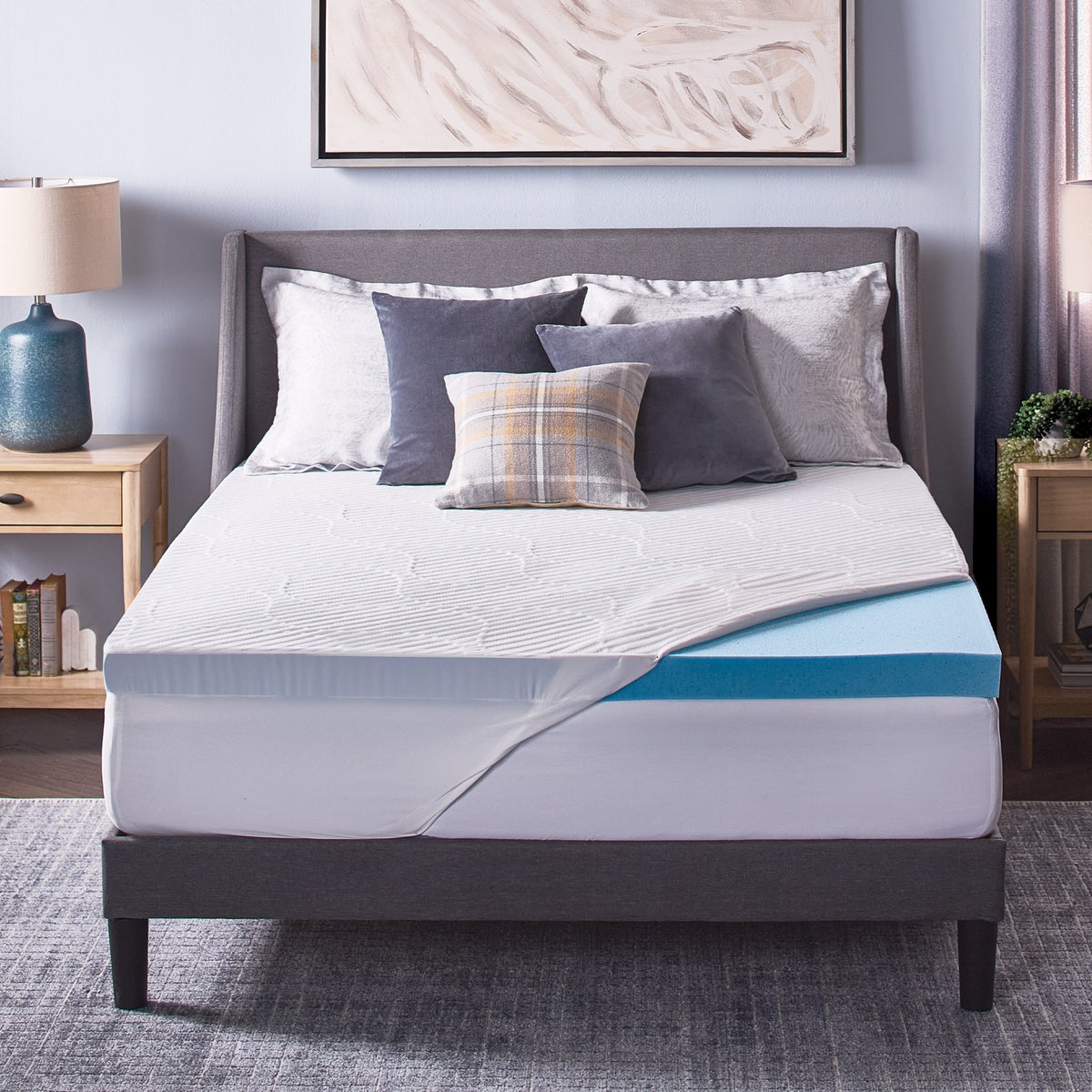 Novaform ComfortLuxe Plus Gel Memory Foam Mattress Topper, Full