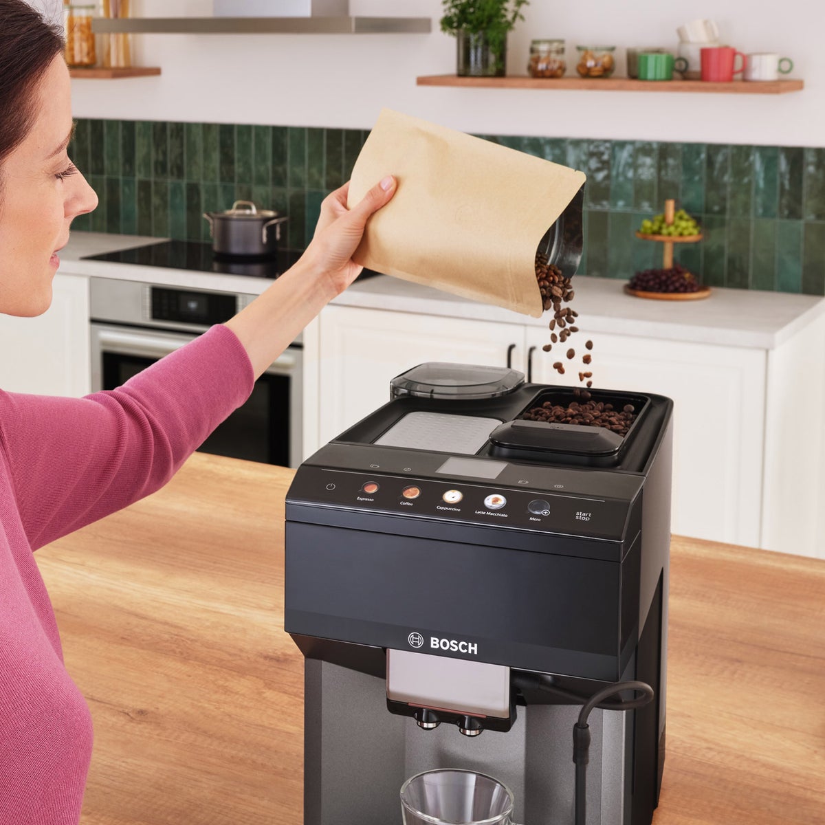 NEW - Bosch 500 Series Fully Automatic Espresso and Coffee Machine, Dark Silver