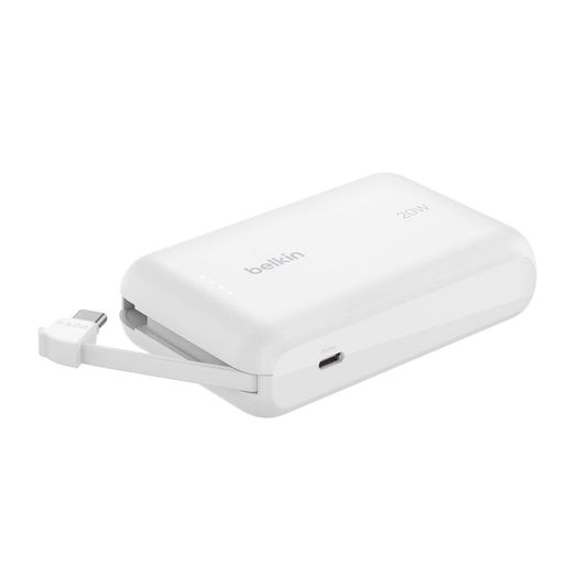 Belkin Travel Bundle – 10K Power Bank with Integrated USB-C Cable, 30W USB-C Wall Charger, USB-C/C Cable & Travel Pouch - Retail $37