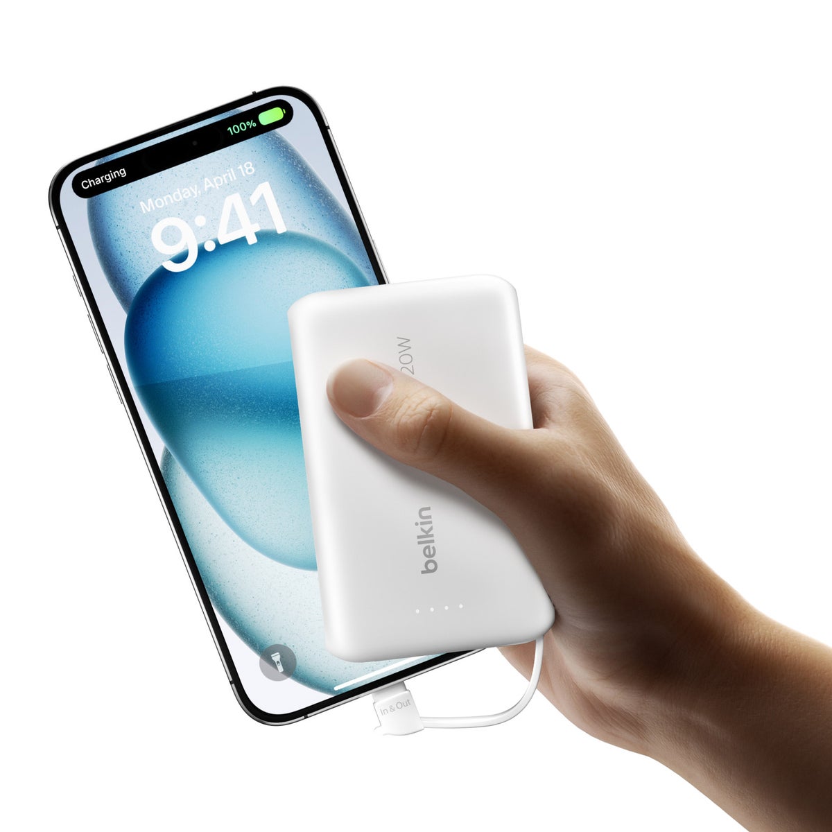 Belkin Travel Bundle – 10K Power Bank with Integrated USB-C Cable, 30W USB-C Wall Charger, USB-C/C Cable & Travel Pouch - Retail $37