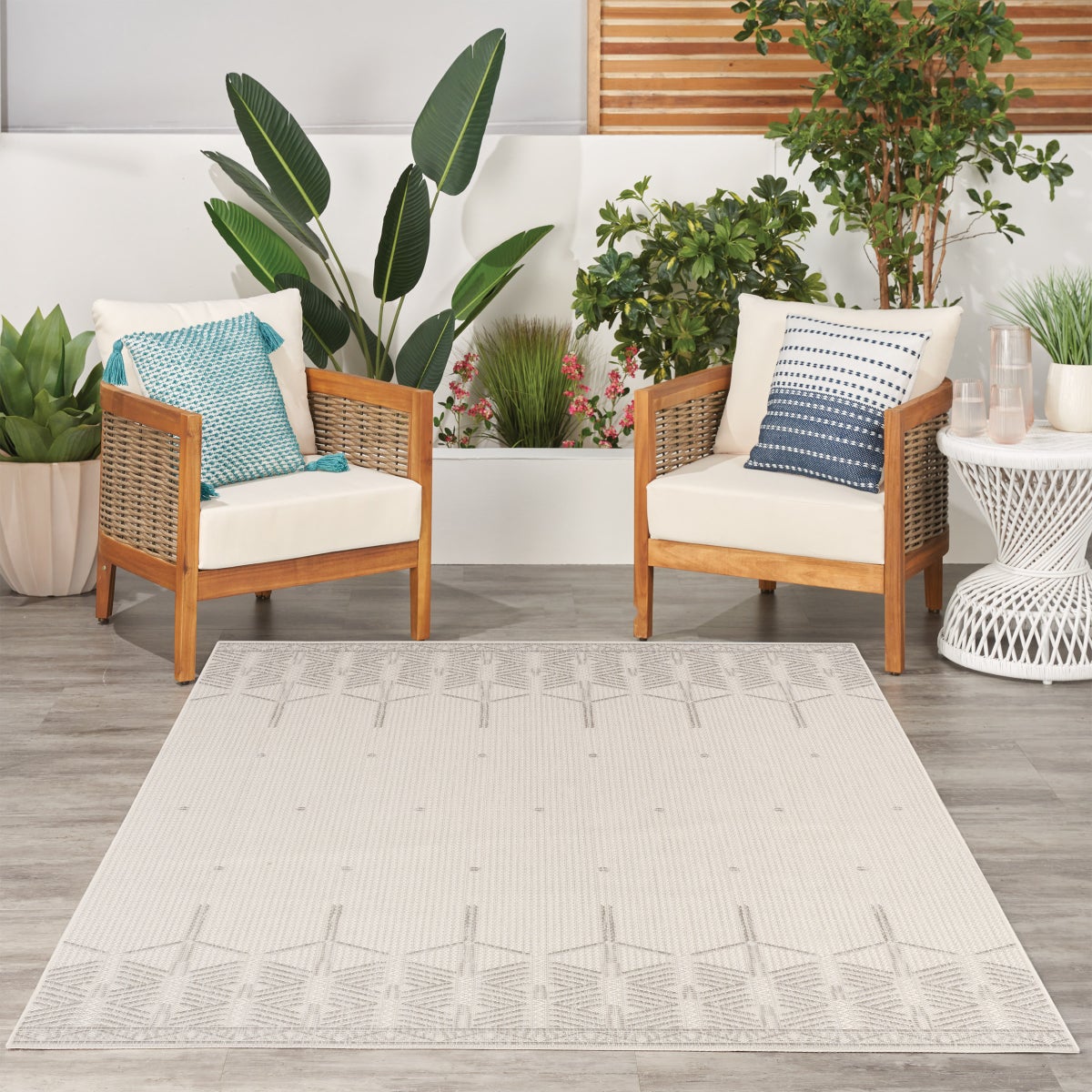 Nourison Garden Spring Indoor/Outdoor Rug Collection, Grove, Rug Size: 7 ft. 10 in. x 9 ft. 10 in.