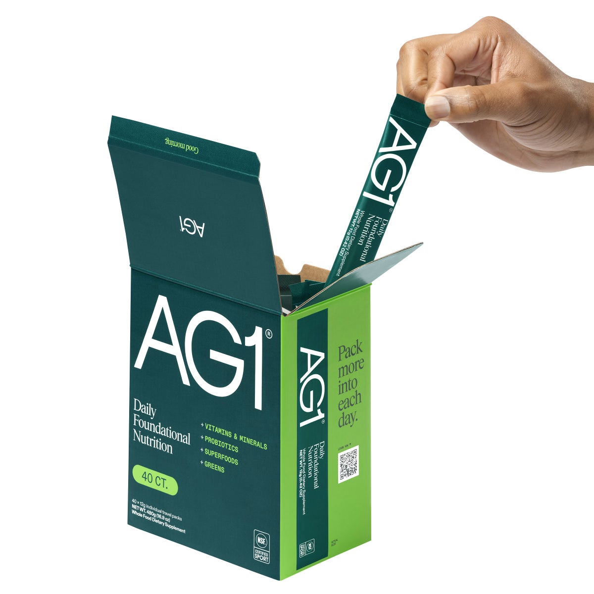 AG1 Classic Formula Greens Powder Supplement, 40 Travel Packs