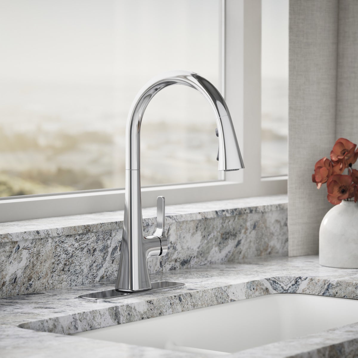 Kohler Guild Pull-down Kitchen Sink Faucet with Three-function Sprayhead