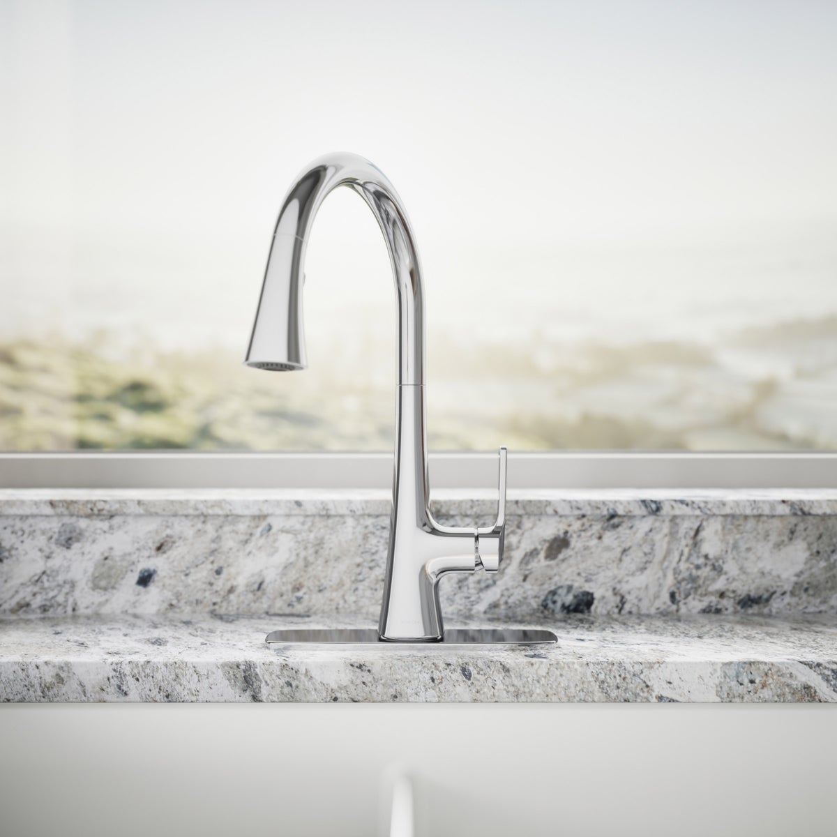 Kohler Guild Pull-down Kitchen Sink Faucet with Three-function Sprayhead