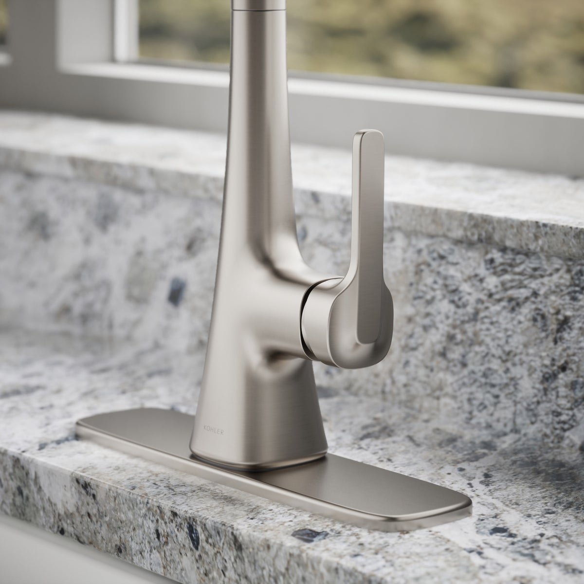 NEW - Kohler Guild Pull-down Kitchen Sink Faucet with Three-function Sprayhead, Chrome