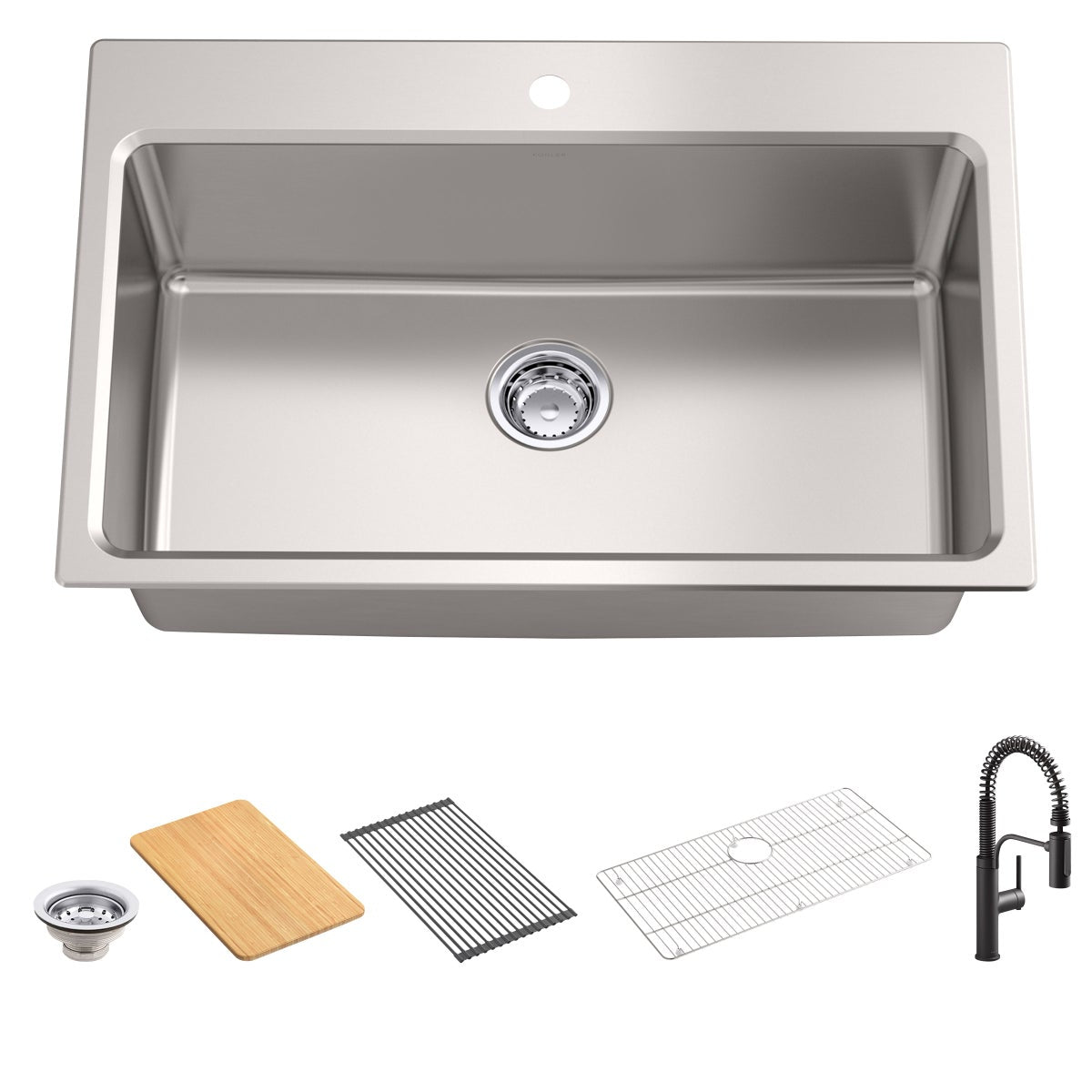 NEW - Kohler Provo 33" Dual Mount Single-bowl Workstation Kitchen Sink Kit