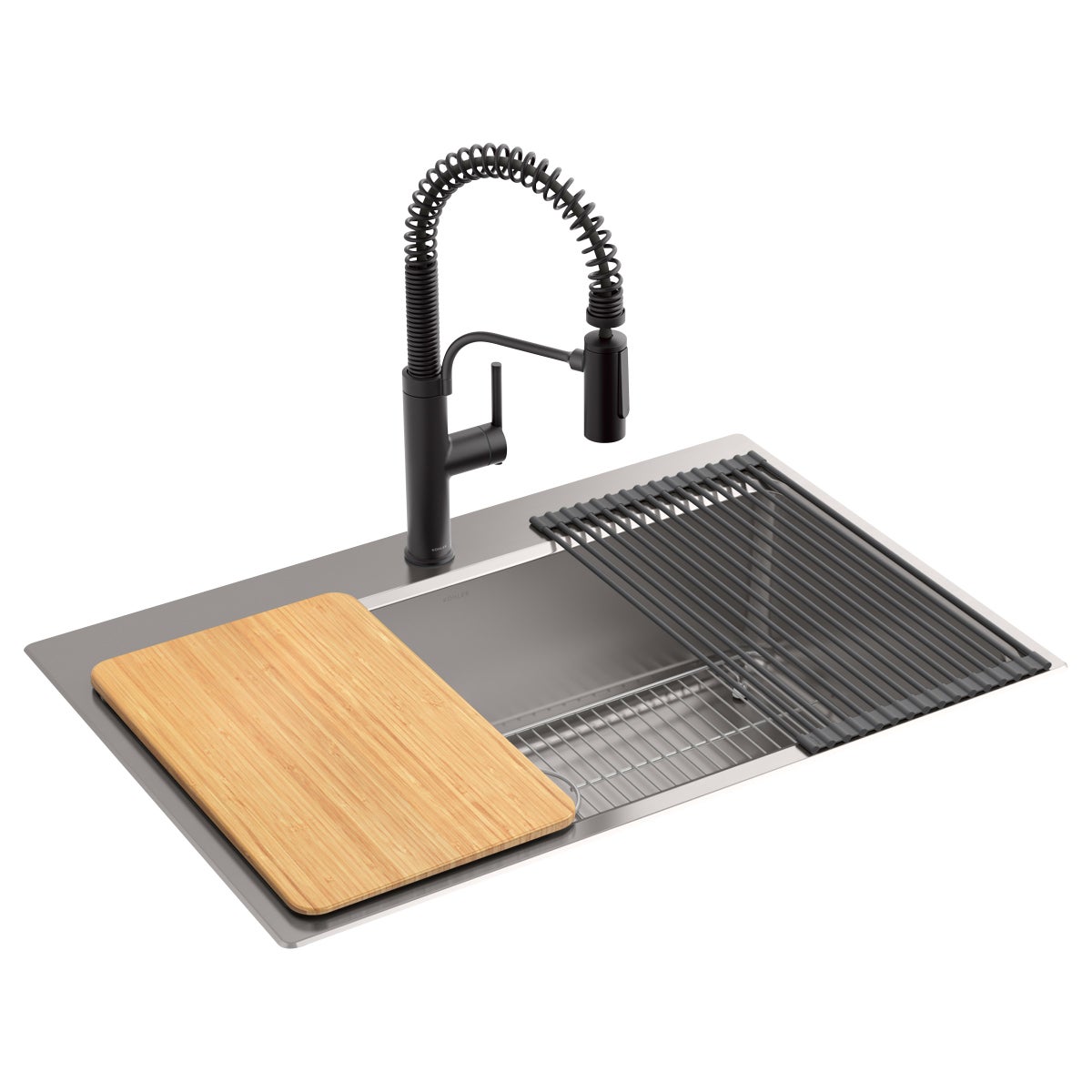 NEW - Kohler Provo 33" Dual Mount Single-bowl Workstation Kitchen Sink Kit