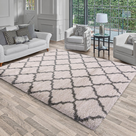 Thomasville Marketplace Luxury Shag Rug Collection, Trellis, 6'6" x 9'6"