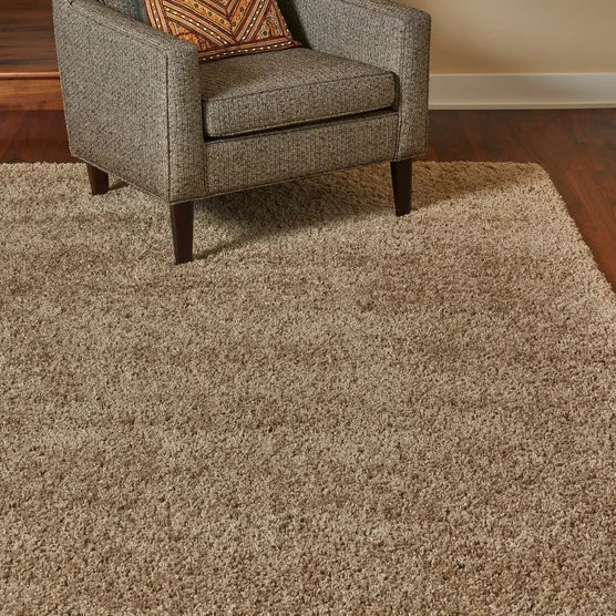 Thomasville Marketplace Luxury Shag, Tan, 7 ft. 10 in. by 10 ft.