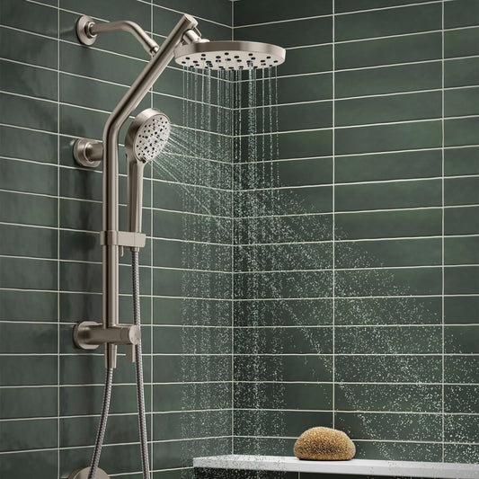 Kohler HydroRail 3-in-1 Multifunction Showerhead and Column Kit, Brushed Nickel