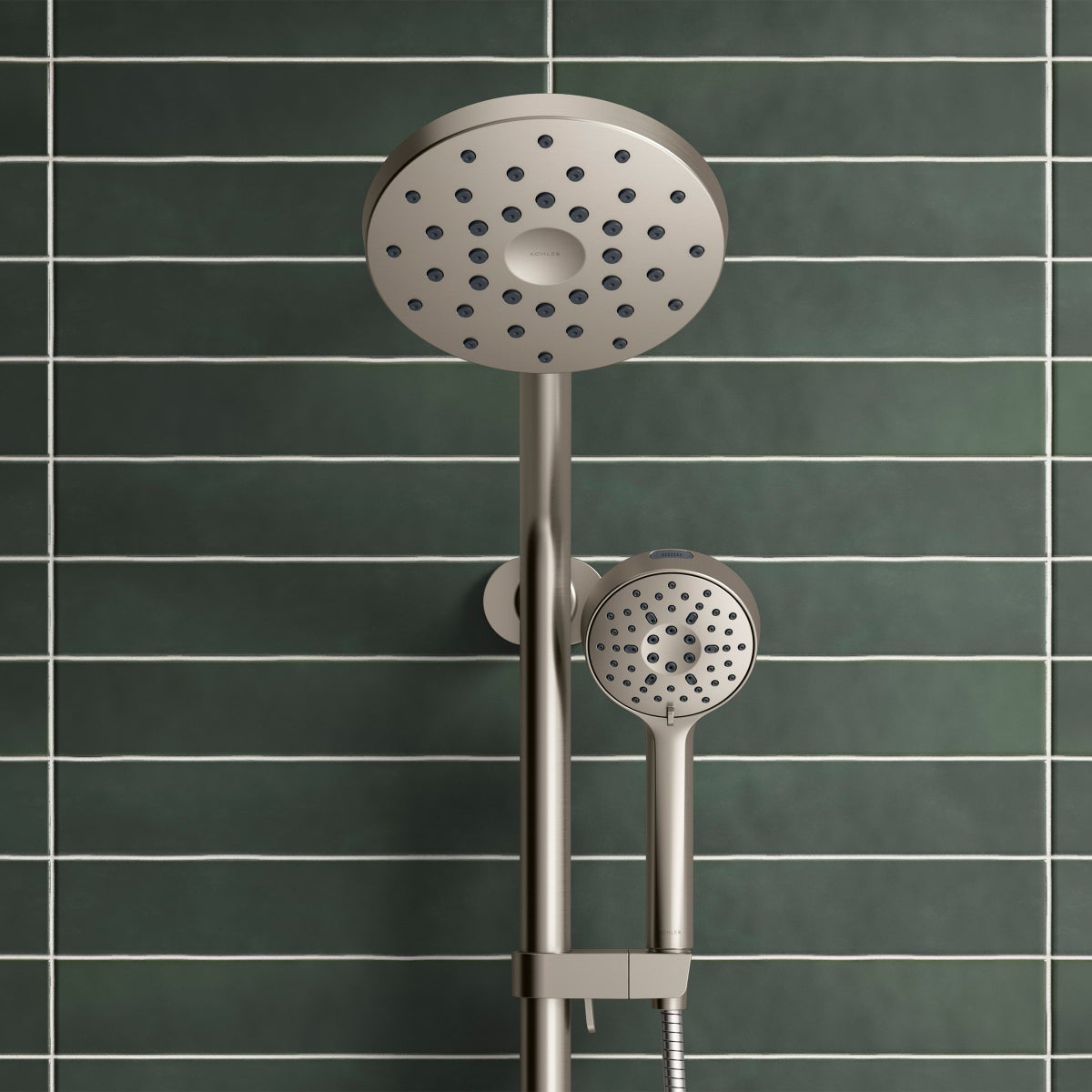 Kohler HydroRail 3-in-1 Multifunction Showerhead and Column Kit, Brushed Nickel