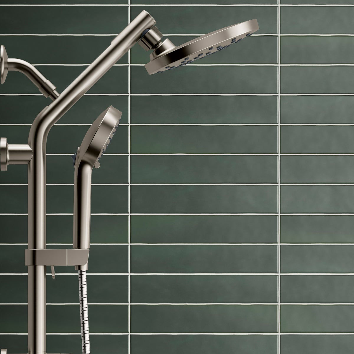 Kohler HydroRail 3-in-1 Multifunction Showerhead and Column Kit, Brushed Nickel