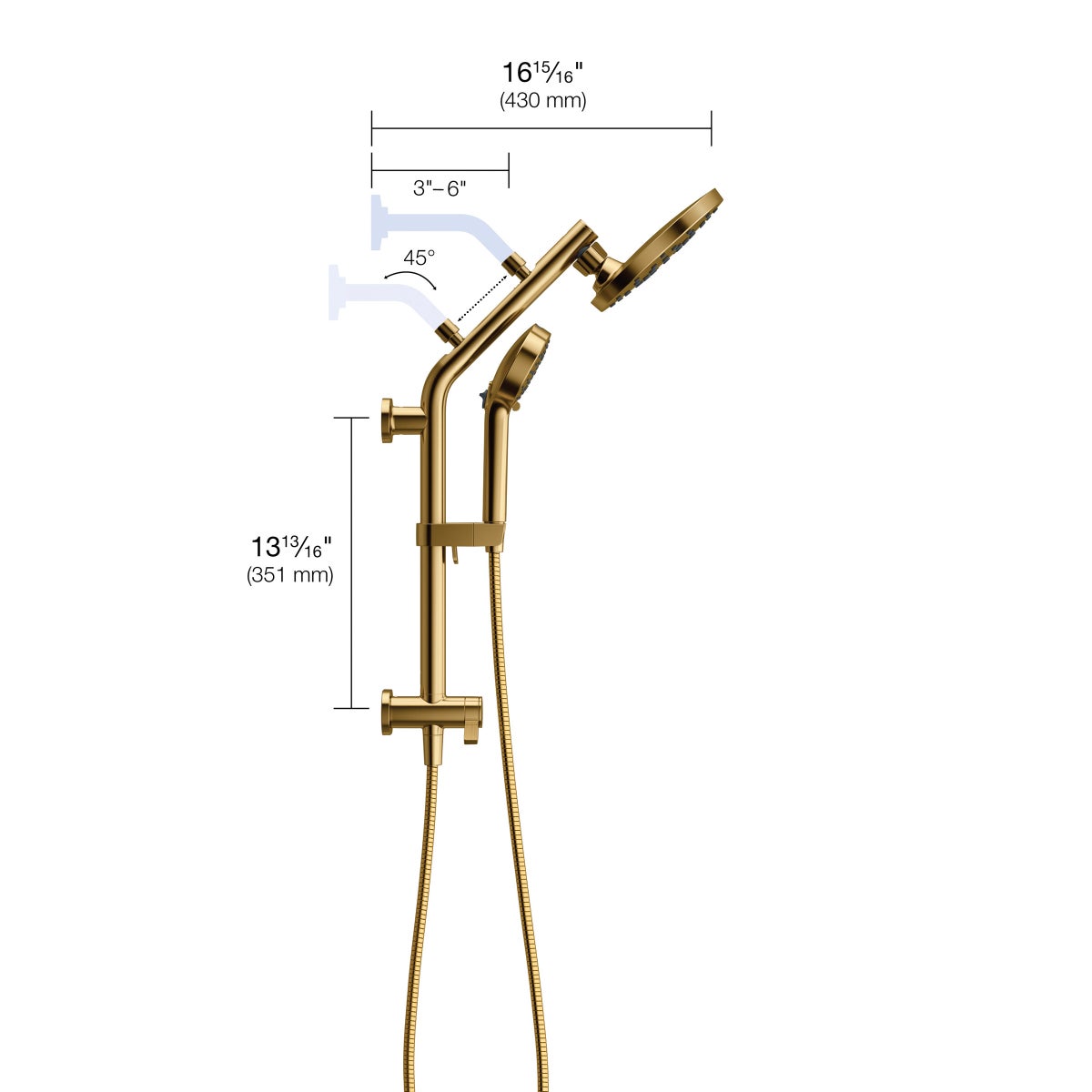 Kohler HydroRail 3-in-1 Multifunction Shower Head and Column Kit